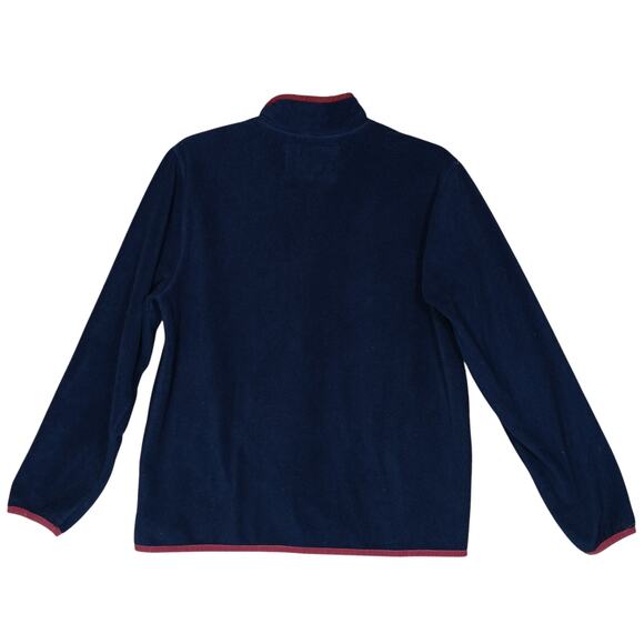 Hurley Fleece Pullover Sweatshirt Size Small Blue and Red Henley Snap Button Up - Picture 7 of 11